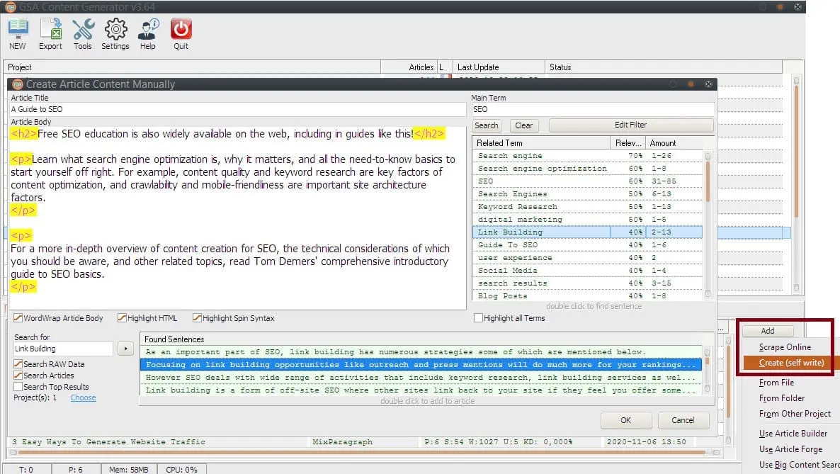 self-writing-articles | OfferFox GSA Content Generator